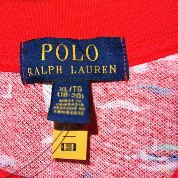 Polo Ralph Lauren Boys Sailboat Cotton Mesh Red Polo Shirt NWT Medium & X-Large - Picture 4 of 7